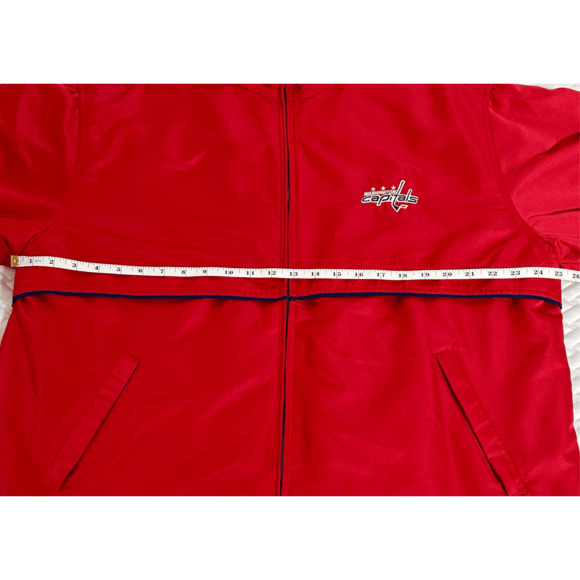 Washington Capitals Red Full Zip Lightweight Jacket Windbreaker Embroidered Sz L - Picture 10 of 10